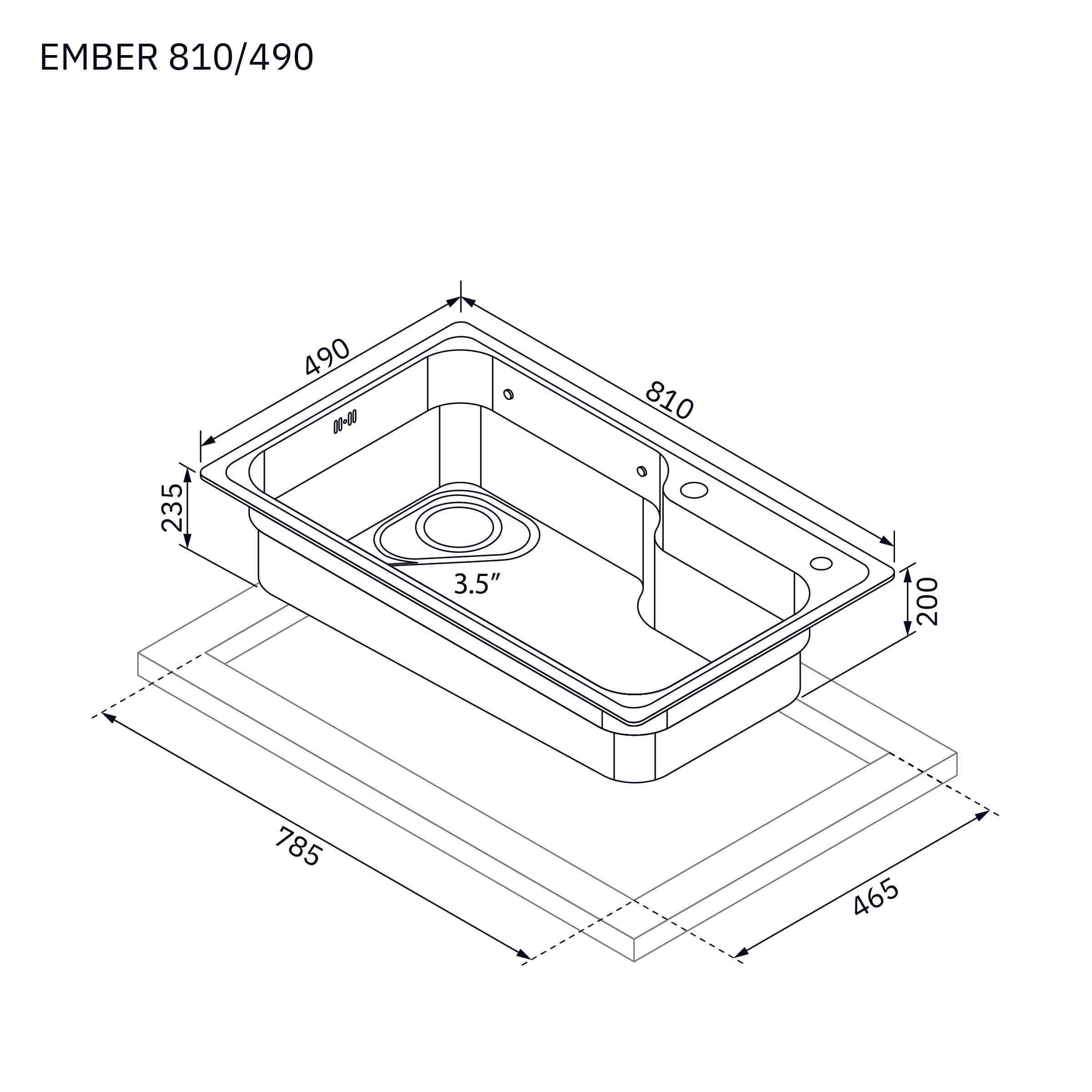 ซิงค์ฝัง 1 หลุม EVE EMBER 810/490 สีซิลเวอร์ พลัส_4